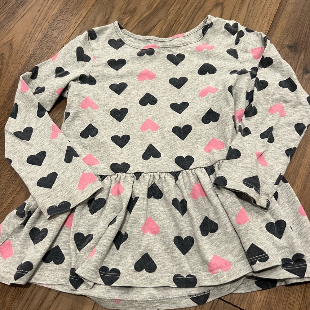 Gap Kids Peplum Top Heart Print Size 5Y